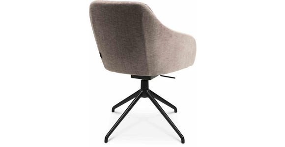 ARMLEHNSTUHL  in Aluminium Velours  - Ecru/Schwarz, Design, Textil/Metall (58/81,5-84,5/60cm) - Johann Jakob