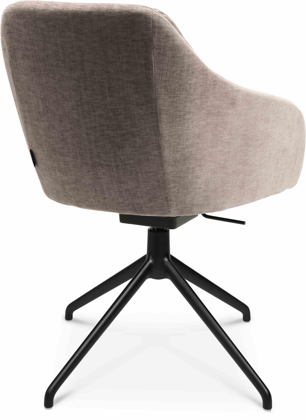 ARMLEHNSTUHL  in Aluminium Velours  - Ecru/Schwarz, Design, Textil/Metall (58/81,5-84,5/60cm) - Johann Jakob