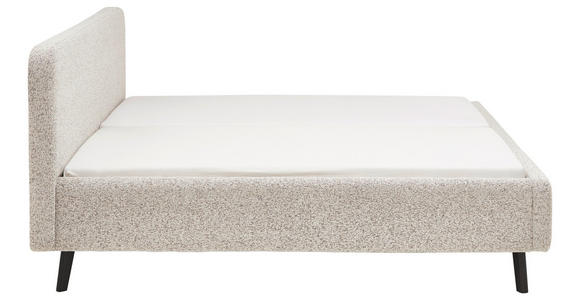 POLSTERBETT gepolstertes Kopfteil, Lattenrost, Bettkasten Beige 120/200 cm  - Birkefarben/Beige, Design, Holz/Textil (120/200cm) - Xora