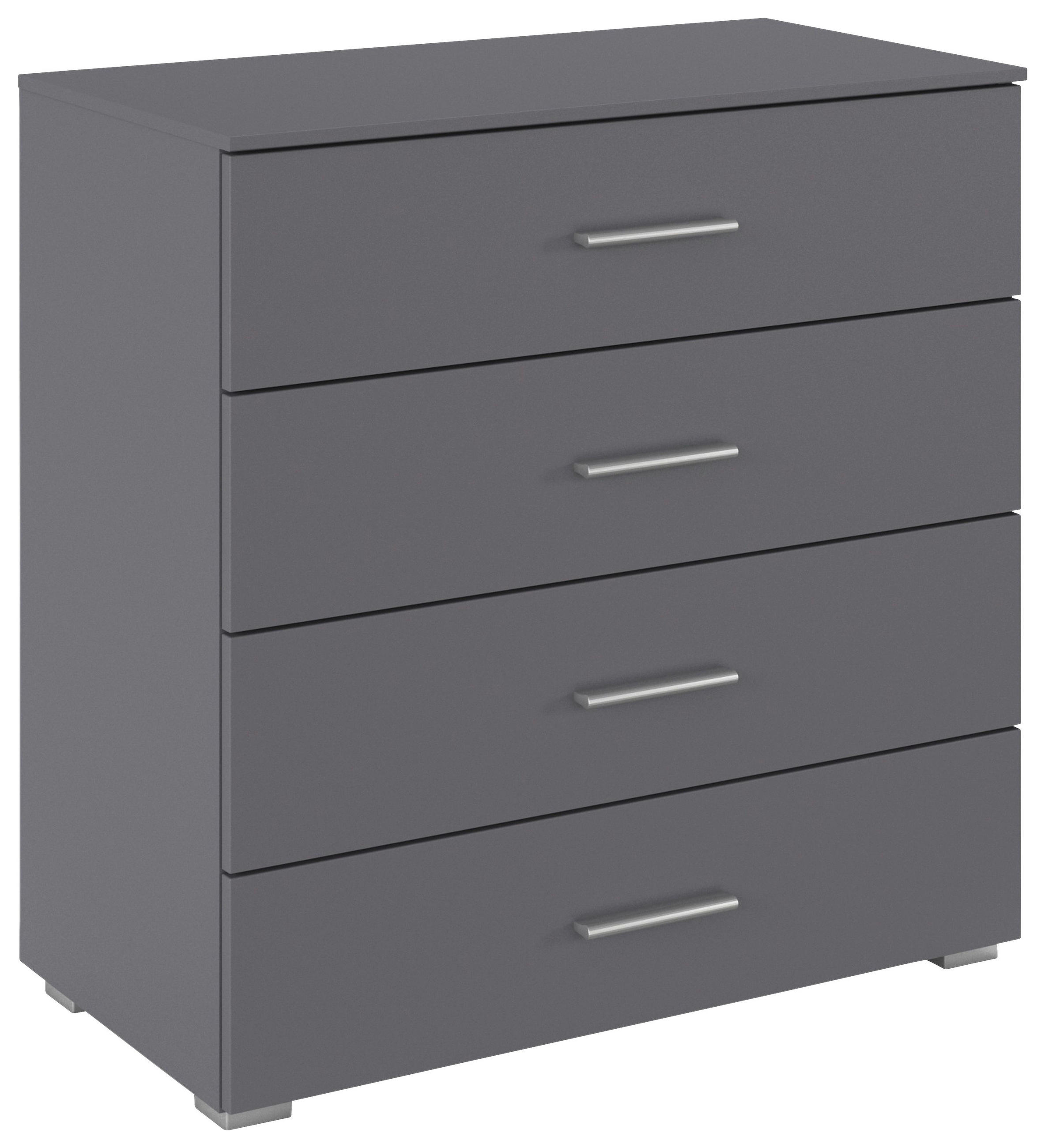 KOMMODE , 80/81/42 cm, 4 Schublade(n)  - Alufarben/Grau, KONVENTIONELL, Holzwerkstoff/Kunststoff (80/81/42cm) - home24
