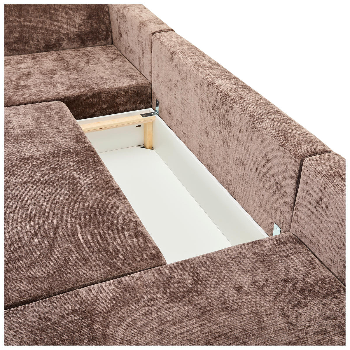 WOHNLANDSCHAFT Dunkelbraun Chenille  - Dunkelbraun/Schwarz, KONVENTIONELL, Kunststoff/Textil (183/311/140cm) - Ti'me