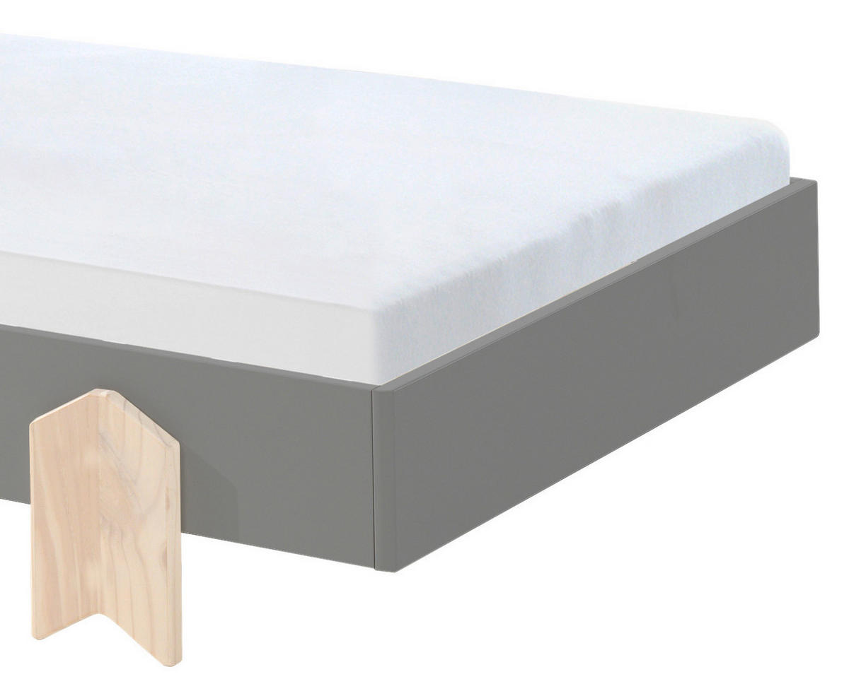POSTEL PRO DĚTI A MLÁDEŽ, 90/200 cm šedá - barvy borovice/šedá, Moderní, dřevo/kompozitní dřevo (90/200cm) - MID.YOU