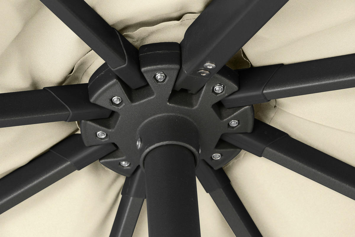 AMPELSCHIRM 300 cm  - Anthrazit/Creme, KONVENTIONELL, Textil/Metall (300/300cm) - Siena Garden