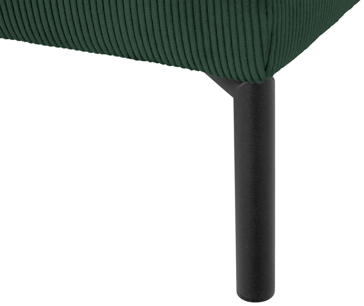 ECKSOFA ERNO in Cord Grün  262/183 cm  - Schwarz/Grün, Design, Textil/Metall (262/183cm) - MID.YOU