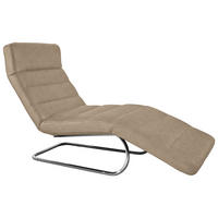 RELAXLIEGE in Mikrofaser Taupe  - Taupe/Chromfarben, Design, Textil/Metall (65/91/170cm) - Chilliano