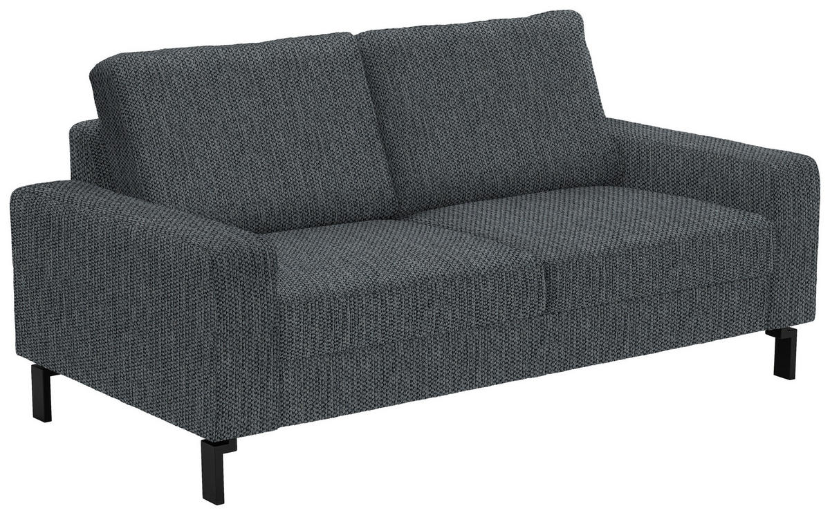 2-SITZER-SOFA in Flachgewebe Anthrazit  - Anthrazit/Schwarz, Design, Textil/Metall (178/86/97cm) - Hom`in