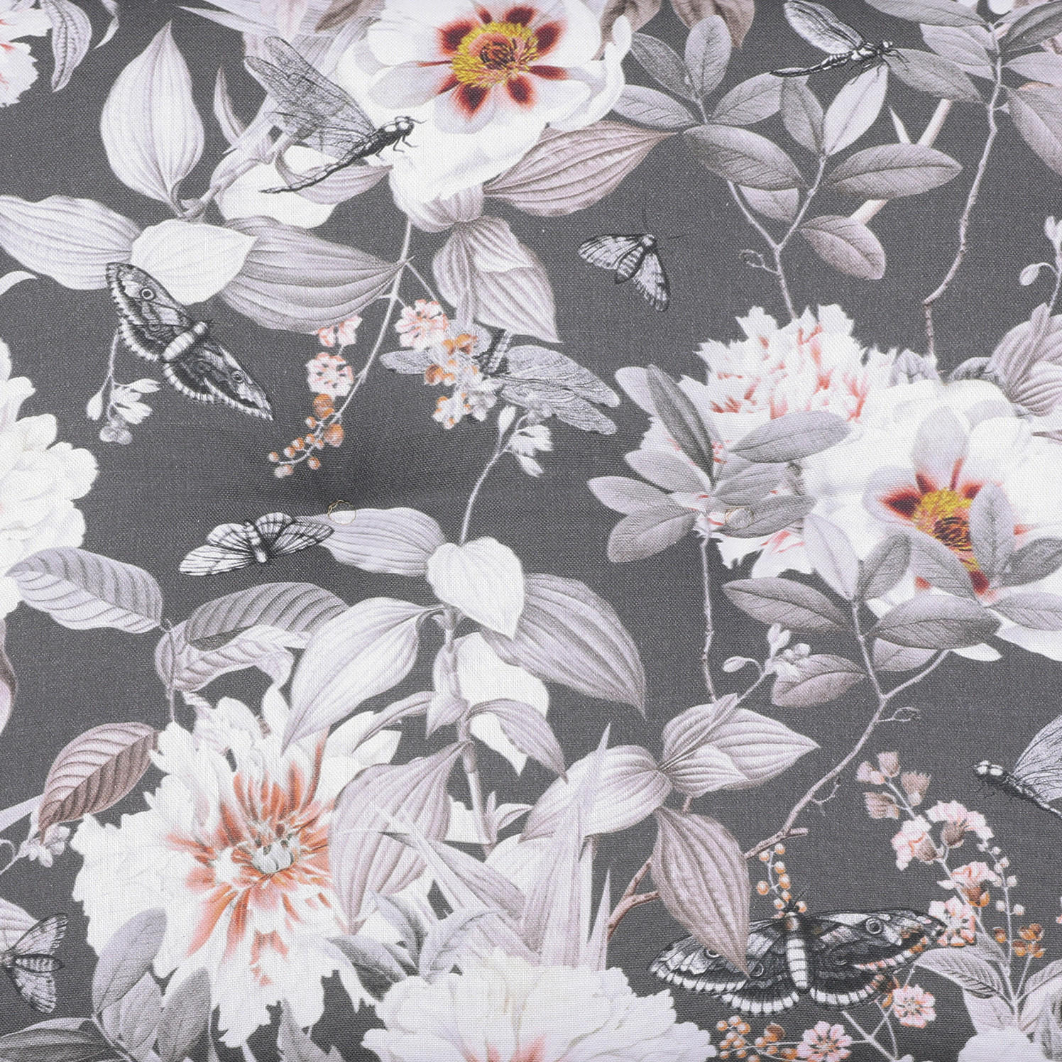 SESSELAUFLAGENSET Blume  - Anthrazit/Weiß, Basics, Textil (50/9/120cm)