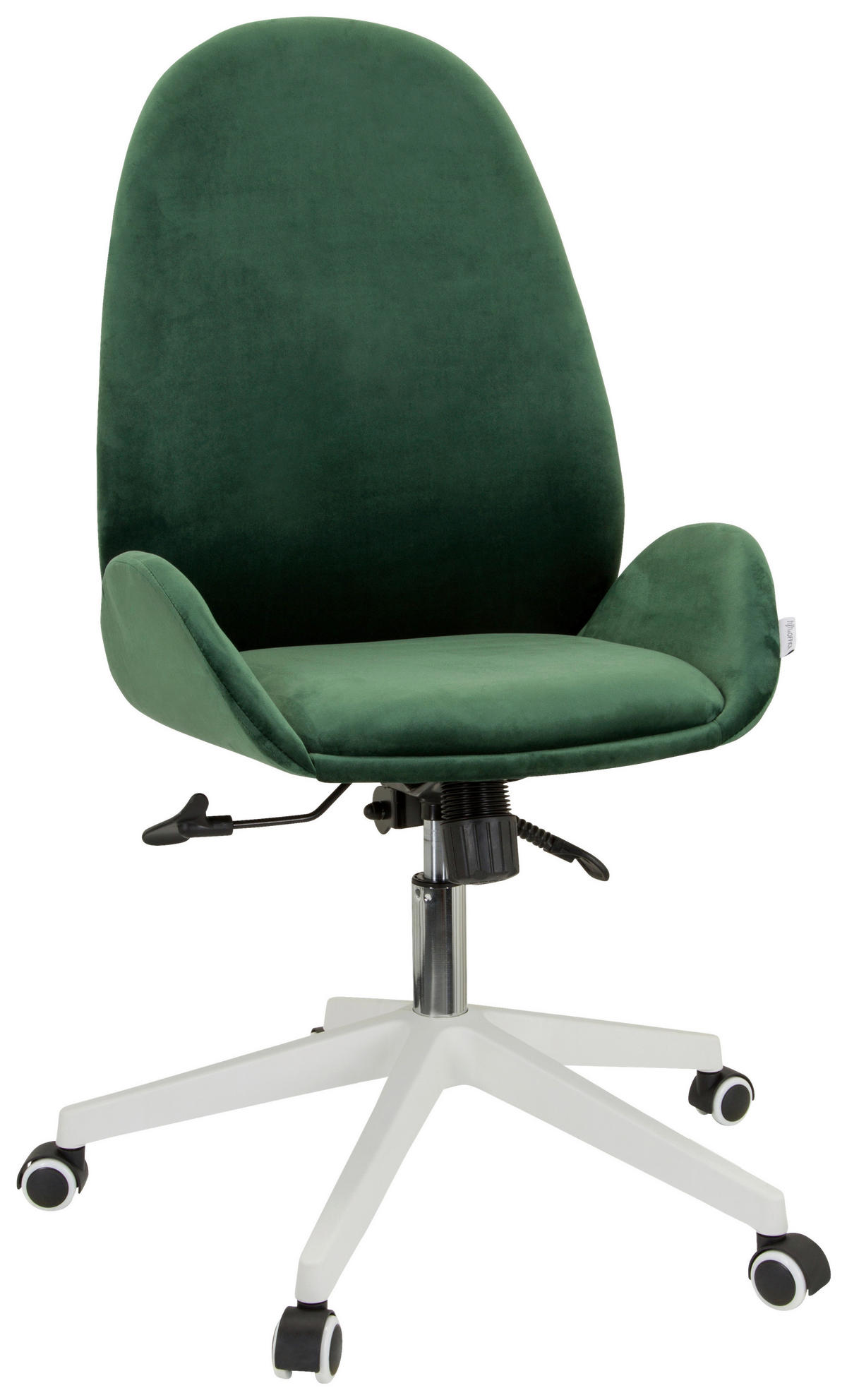 OTOČNÁ ŽIDLE, samet, zelená - bílá/zelená, Basics, textil/plast (56/104/58cm) - MID.YOU