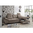 ECKSOFA Sandfarben Mikrovelours  - Sandfarben/Chromfarben, KONVENTIONELL, Kunststoff/Textil (270/170cm) - Carryhome