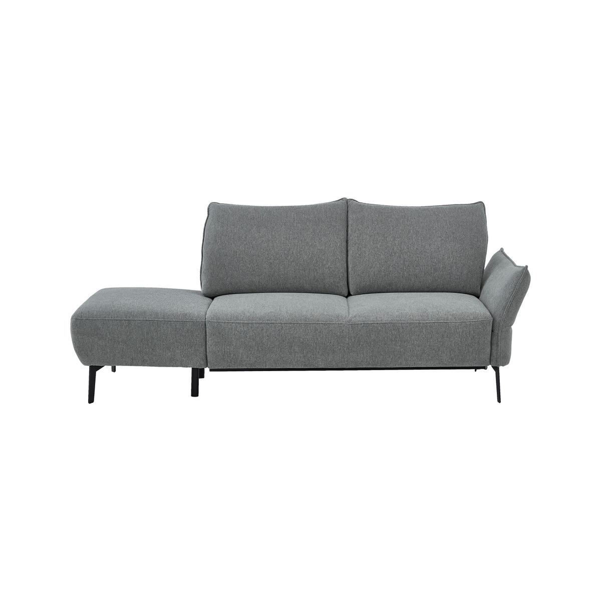 RÉCAMIERE Chenille Dunkelgrau  - Dunkelgrau/Schwarz, Konventionell, Textil/Metall (206/90/92cm) - Elegando