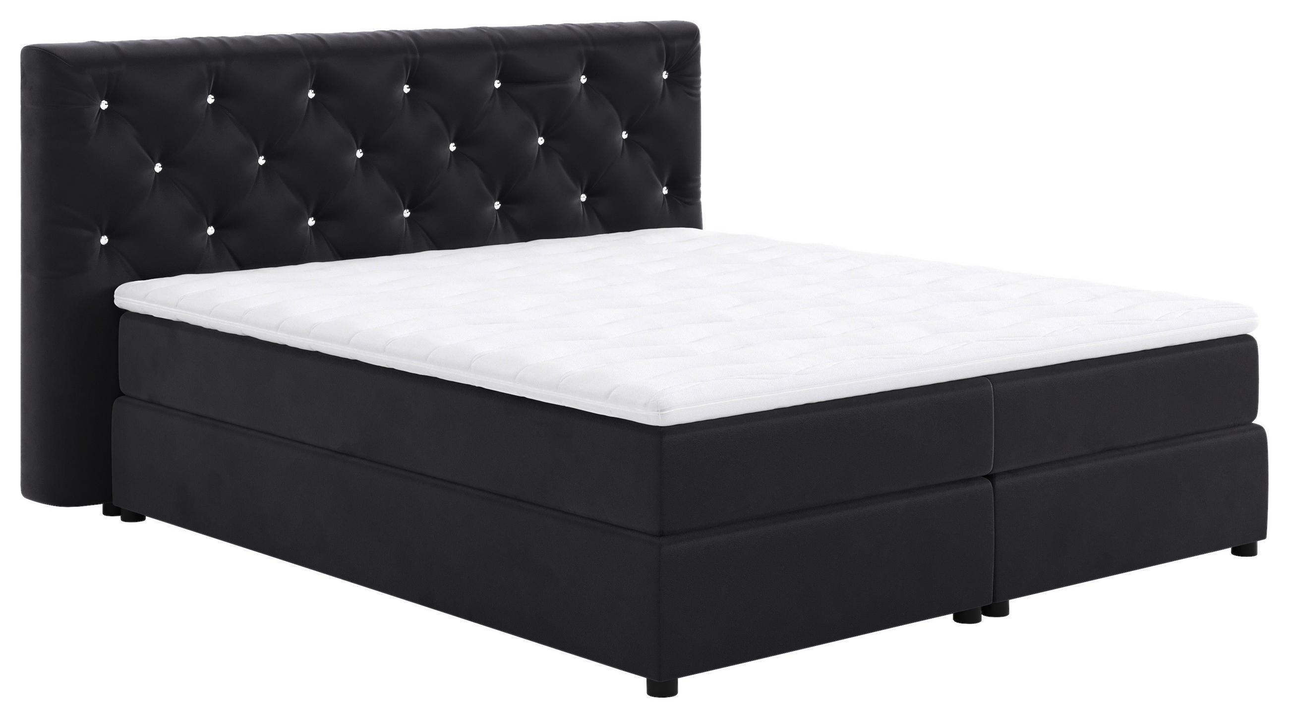 BOXSPRINGBETT 140/200 cm  in Schwarz  - Schwarz, Holzwerkstoff/Textil (140/200cm) - MID.YOU