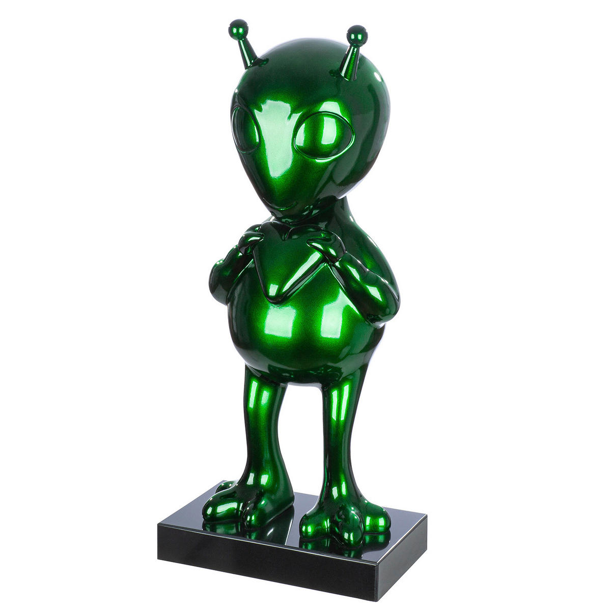 SKULPTUR - Jadegrün/Schwarz, Basics, Kunststoff/Stein (30/68/21,5cm)