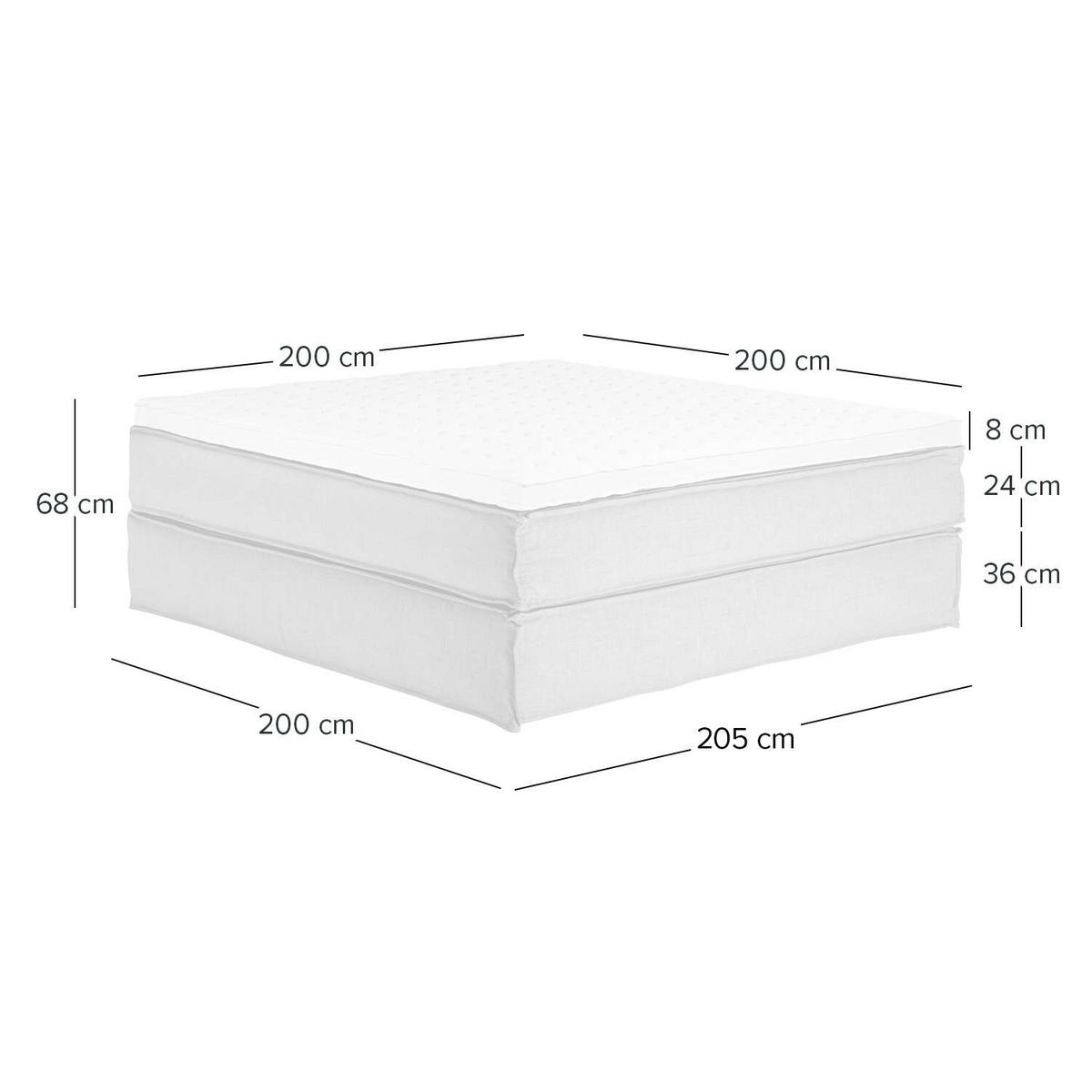 BOXSPRINGBETT 200/200 cm  in Anthrazit  - Anthrazit/Schwarz, Design, Textil (200/200cm) - home24