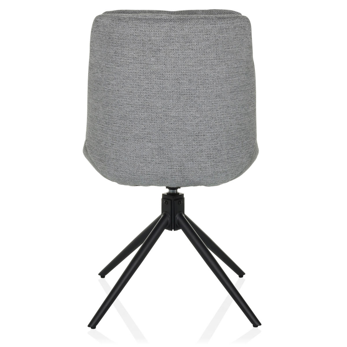 BESUCHERSTUHL  in Flachgewebe Grau  - Schwarz/Grau, MODERN, Textil/Metall (53/89/58cm) - MID.YOU