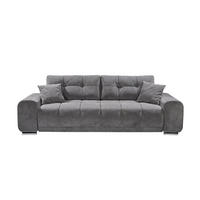 3-SITZER-SOFA Mikrovelours Graubraun  - Graubraun/Braun, MODERN, Textil (260/95/90cm) - MID.YOU