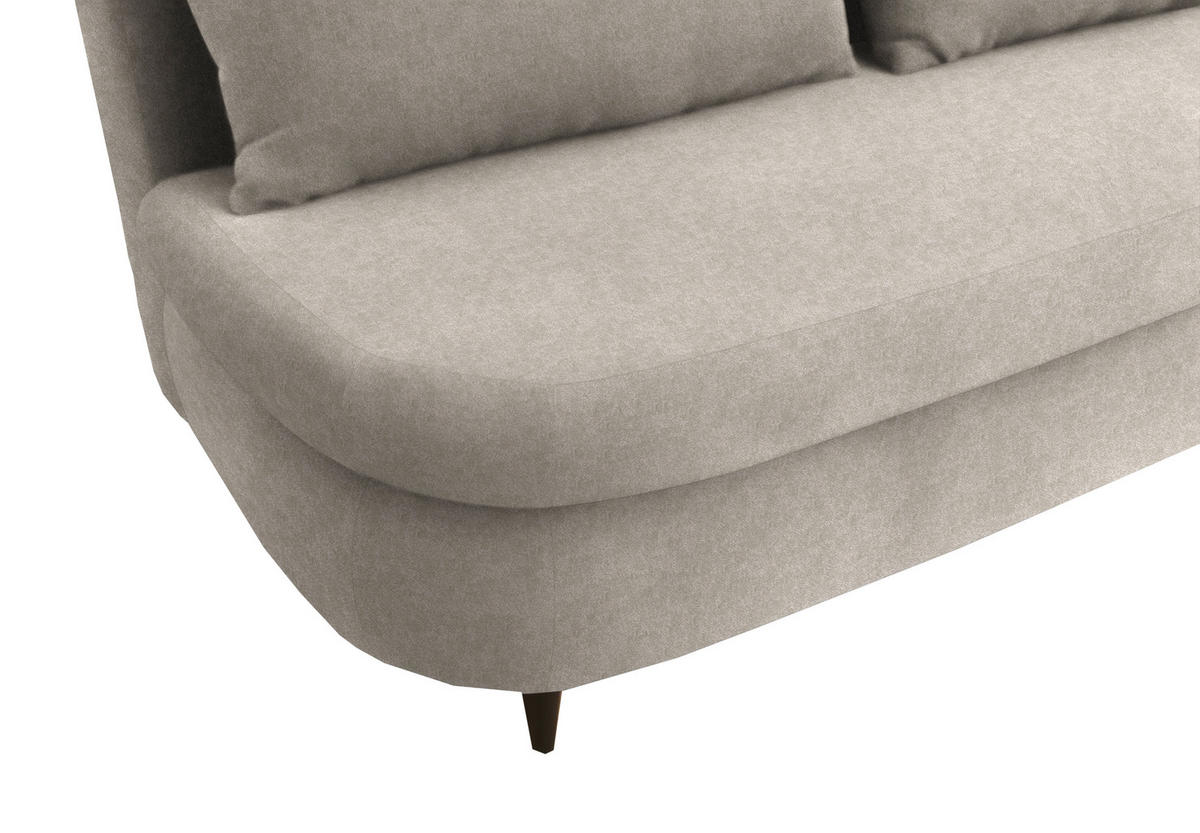SCHLAFSOFA in Velours Beige  - Beige/Schwarz, Design, Holz/Textil (213/89/105cm) - Novel