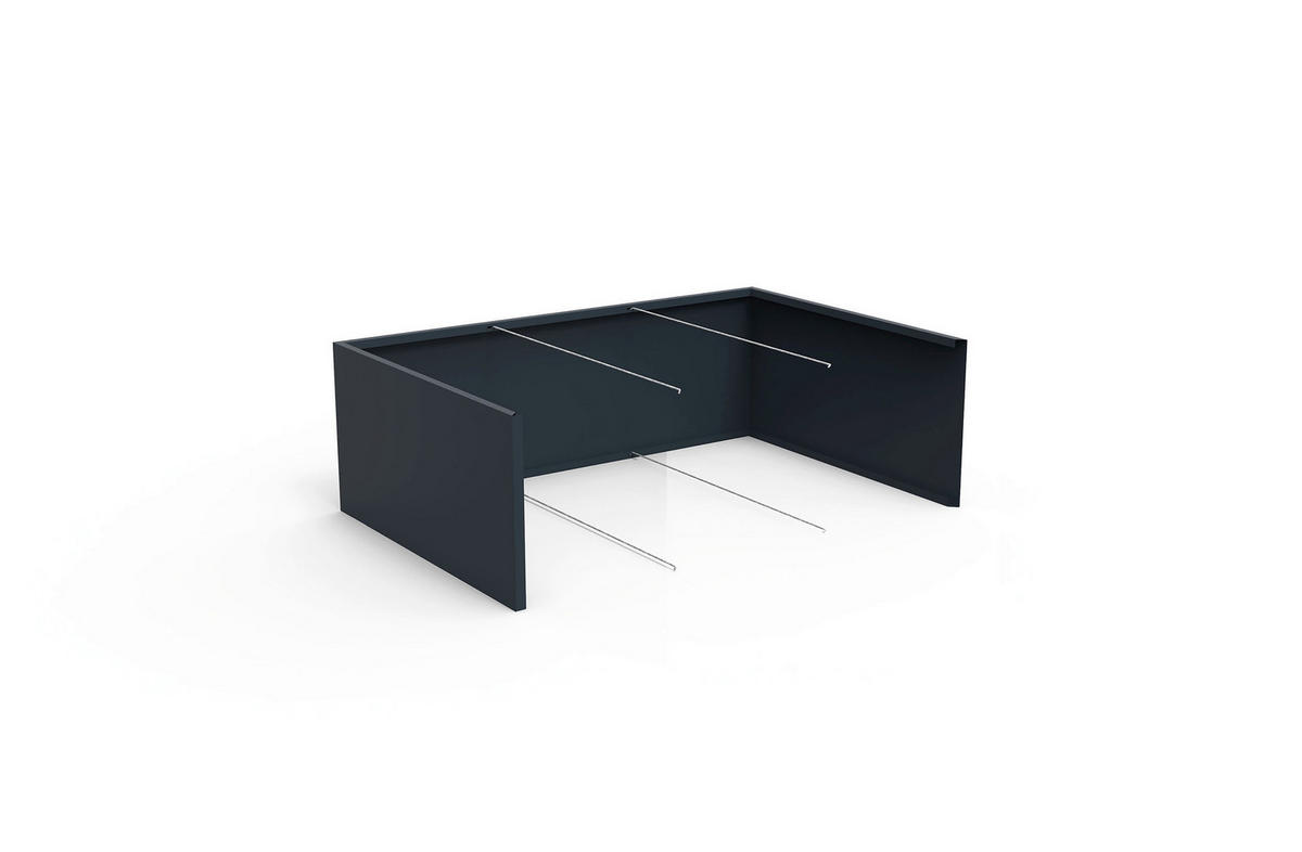 HOCHBEET 100/50/150 cm  - Anthrazit, Basics, Metall (100/50/150cm)