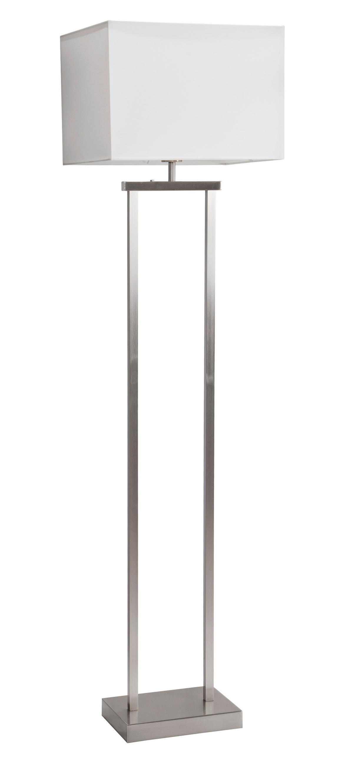 LED-STEHLEUCHTE 27/40/150 cm    - Weiß/Nickelfarben, KONVENTIONELL, Textil/Metall (27/40/150cm) - Globo