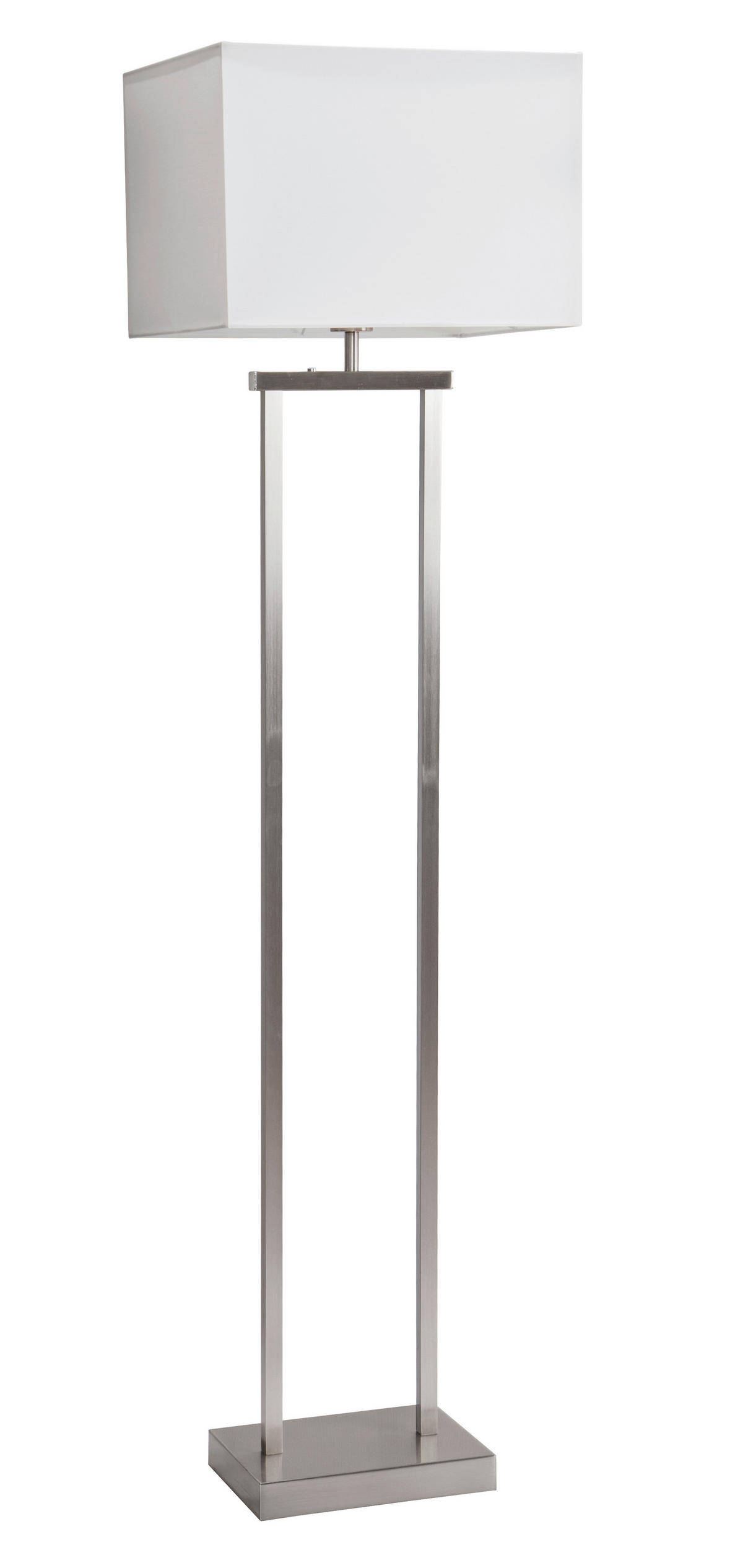 LED-STEHLEUCHTE 27/40/150 cm    - Weiß/Nickelfarben, KONVENTIONELL, Textil/Metall (27/40/150cm) - Globo