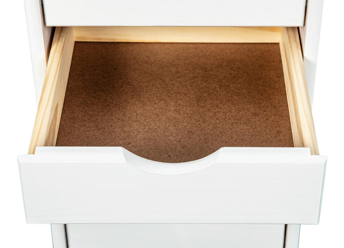 ROLLCONTAINER Kiefer massiv Weiß  - Weiß, Basics, Holz/Kunststoff (35/65/40cm) - MID.YOU