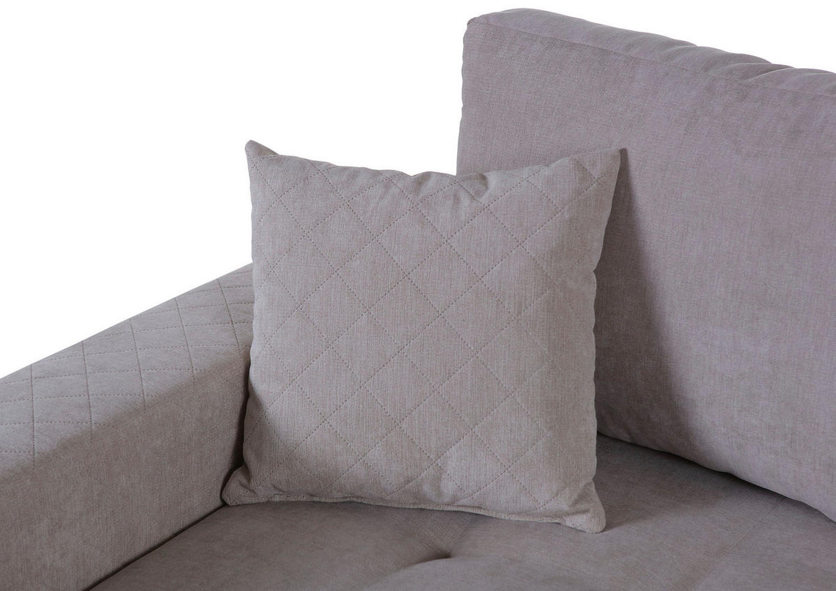 ECKSOFA Hellgrau Flachgewebe  - Rot/Hellgrau, KONVENTIONELL, Kunststoff/Textil (176/243cm) - MID.YOU