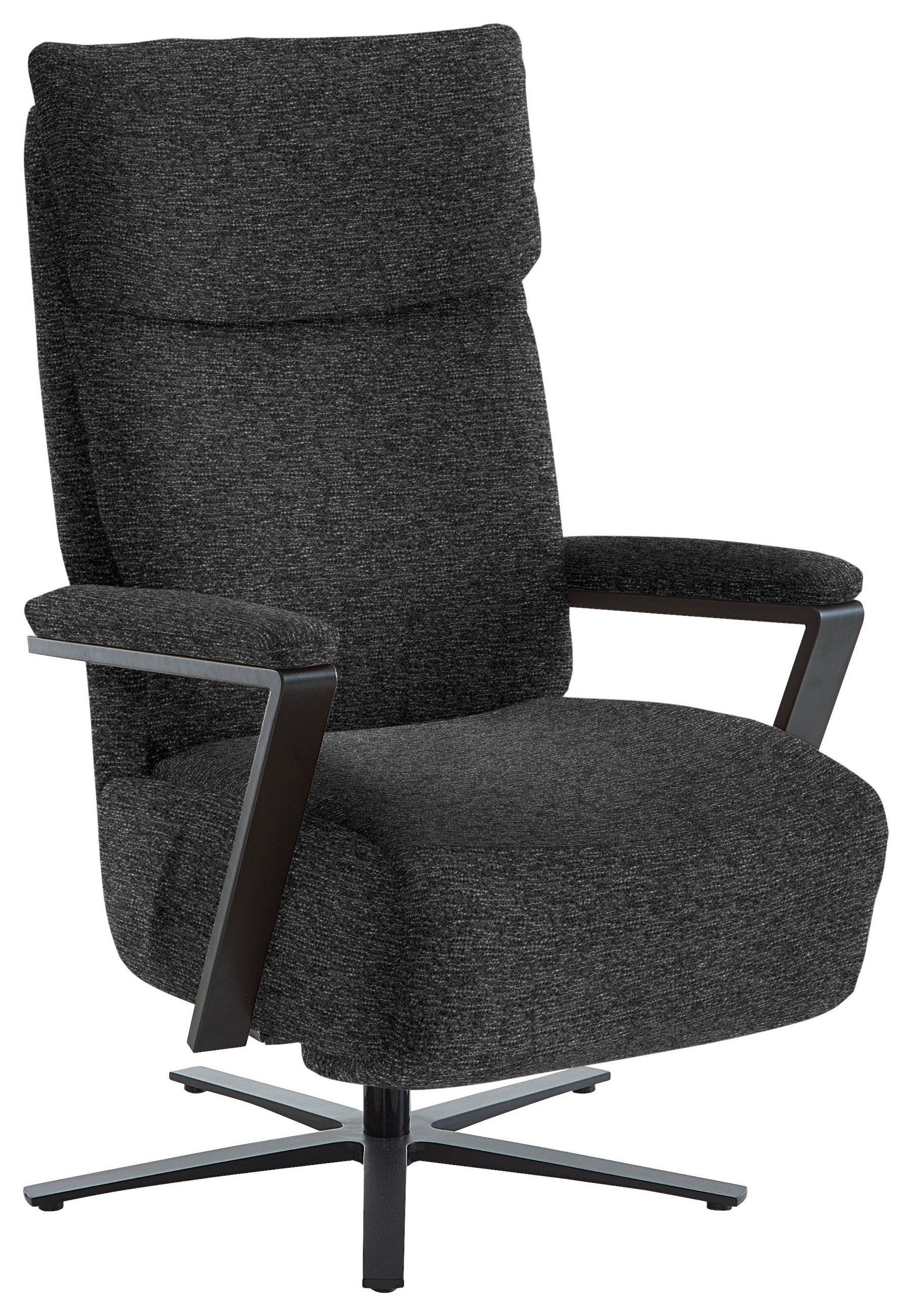 RELAXSESSEL in Textil Anthrazit  - Anthrazit/Schwarz, Design, Textil/Metall (68/117/85cm) - Cantus
