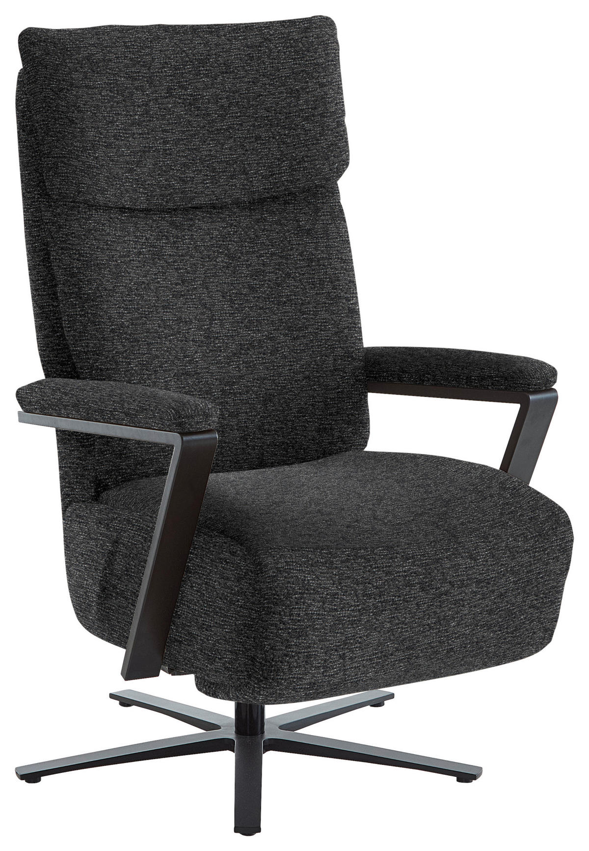 RELAXSESSEL in Textil Anthrazit  - Anthrazit/Schwarz, Design, Textil/Metall (68/117/85cm) - Cantus