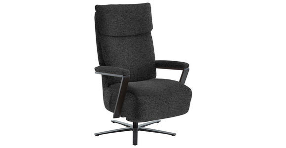 RELAXSESSEL in Textil Anthrazit - Anthrazit/Schwarz, Design, Textil/Metall (68/117/85cm) - Cantus