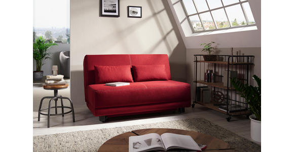 SCHLAFSOFA in Textil Rot - Beige/Rot, MODERN, Holz/Textil (145/90/96cm) - Novel