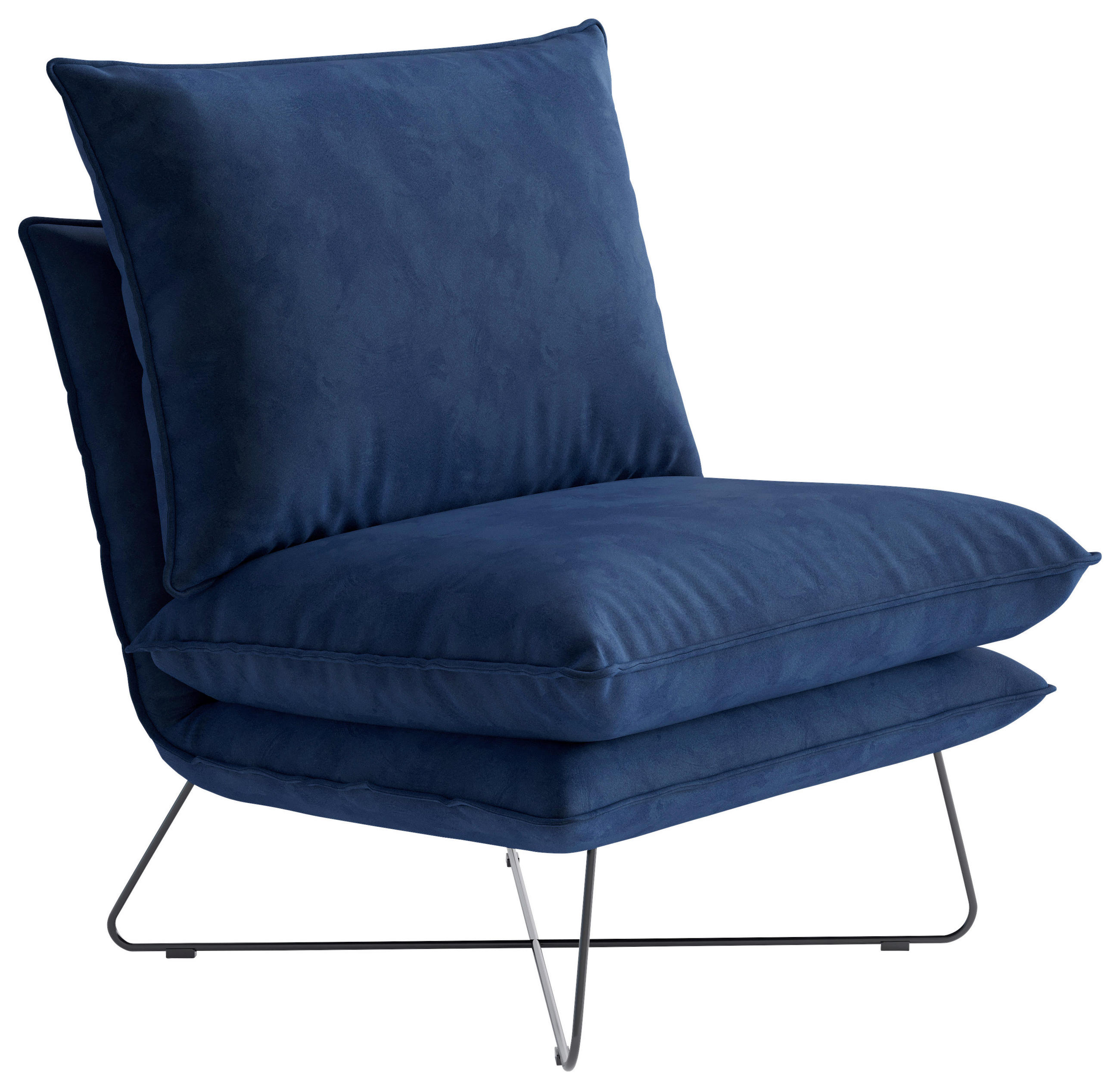 SESSEL SKYLINE Flachgewebe Royalblau    - Royalblau, Design, Textil/Metall (72/84/90cm) - Livetastic