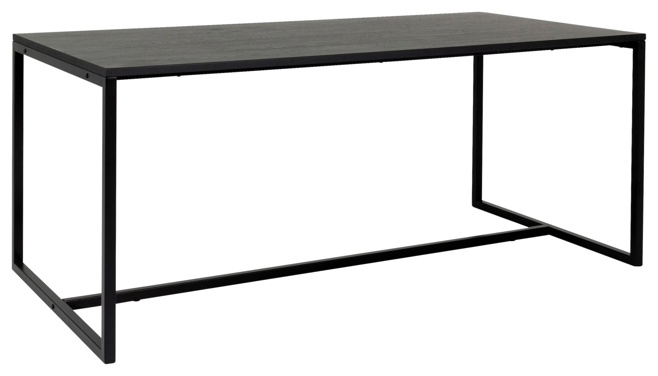 ESSTISCH 180/90/75 cm furniert Schwarz, Eschefarben rechteckig  - Eschefarben/Schwarz, Design, Metall (180/90/75cm)