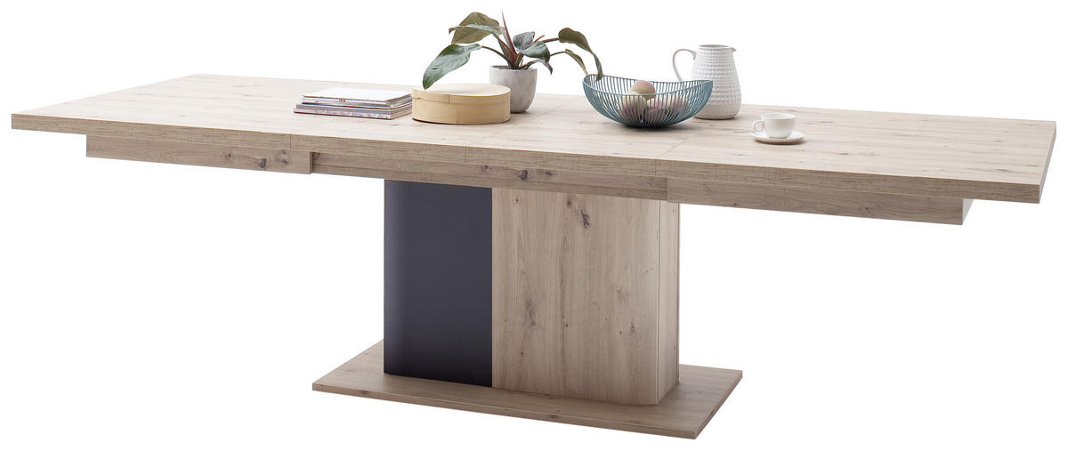 ESSTISCH in Holzwerkstoff 180-280/100/77 cm  - Eichefarben/Anthrazit, Design, Holzwerkstoff (180-280/100/77cm) - Livetastic