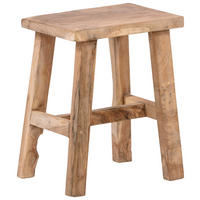 HOCKER Teakholz Naturfarben  - Naturfarben, Natur, Holz (25/45/35cm) - Ambia Garden