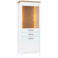 VITRINA 80/205/45 cm   - bijela/srebrne boje, Romantično / ladanjski, staklo/drvni materijal (80/205/45cm)