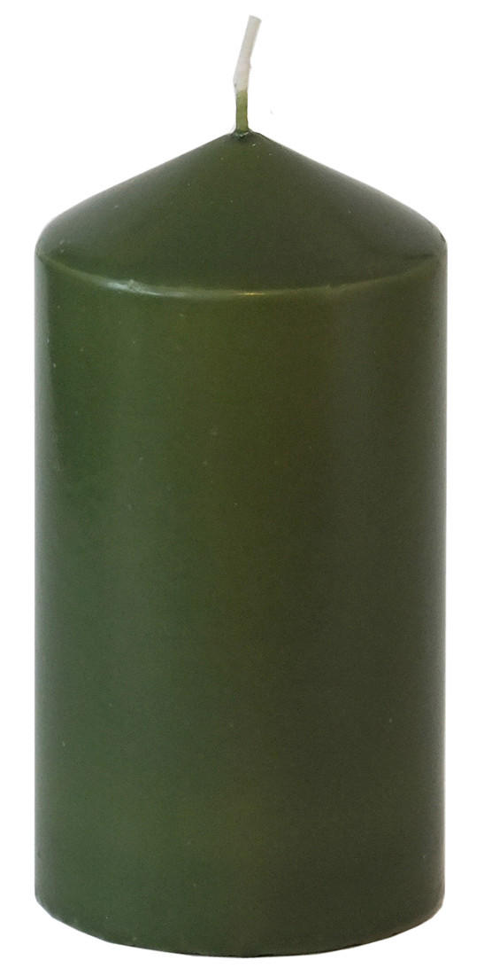 STUMPENKERZE 7,7/15 cm  - Dunkelgrün, KONVENTIONELL (7,7/15cm) - Steinhart