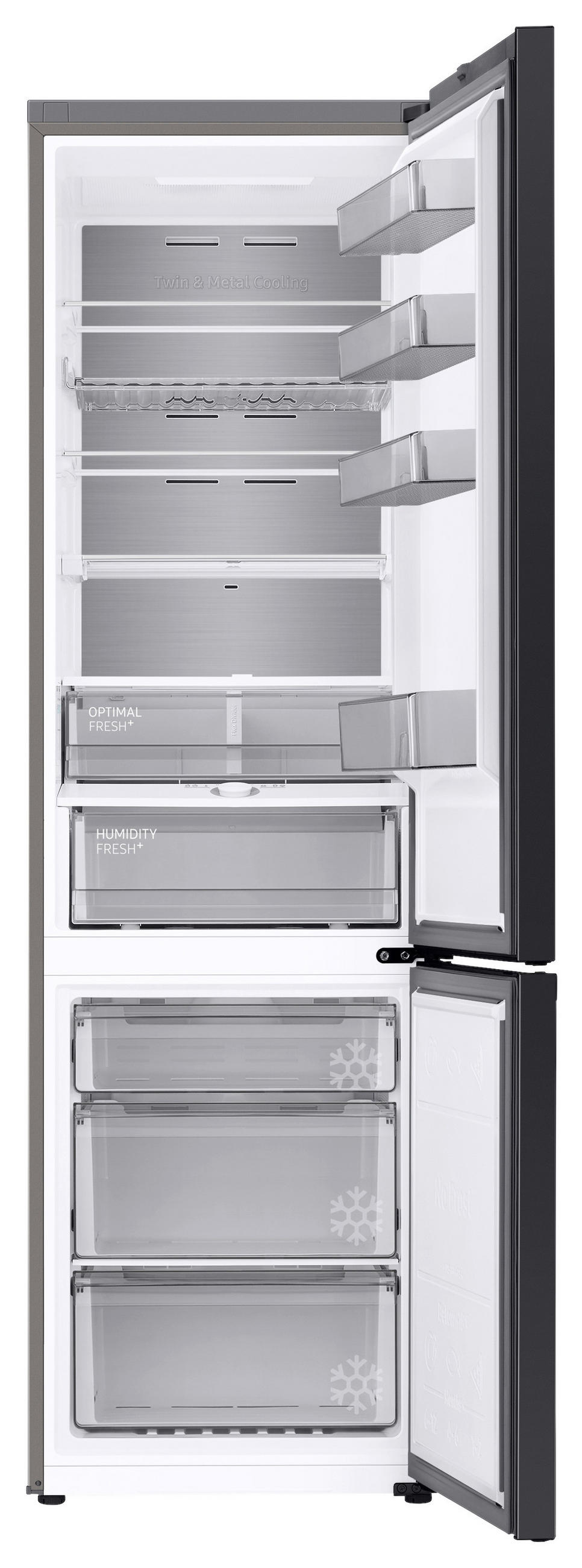 KÜHL-GEFRIER-KOMBINATION RB38C7B6AS9/EF  - Silberfarben, Basics, Glas/Kunststoff (59,5/203/65,8cm) - Samsung