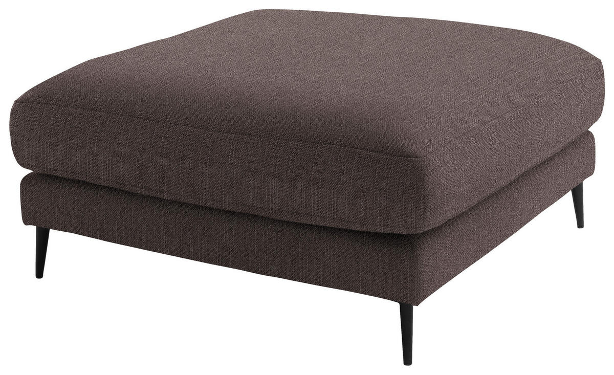 ECKSOFA in Flachgewebe Hellbraun  177/253 cm  - Hellbraun/Schwarz, Design, Textil/Metall (177/253cm) - Dieter Knoll