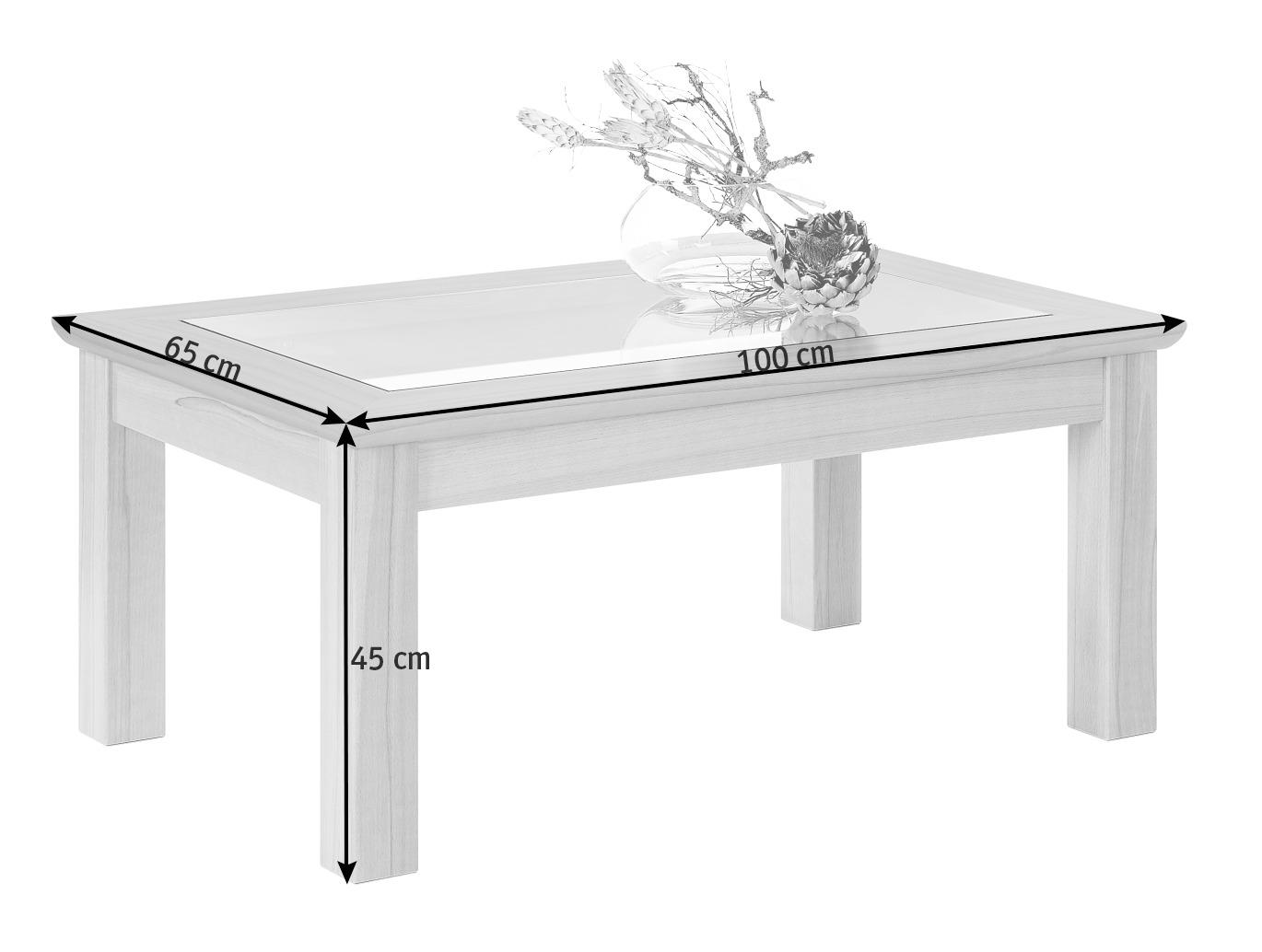 COUCHTISCH in Holz, Glas 100/65/45 cm  - Buchefarben, KONVENTIONELL, Glas/Holz (100/65/45cm) - Invivus