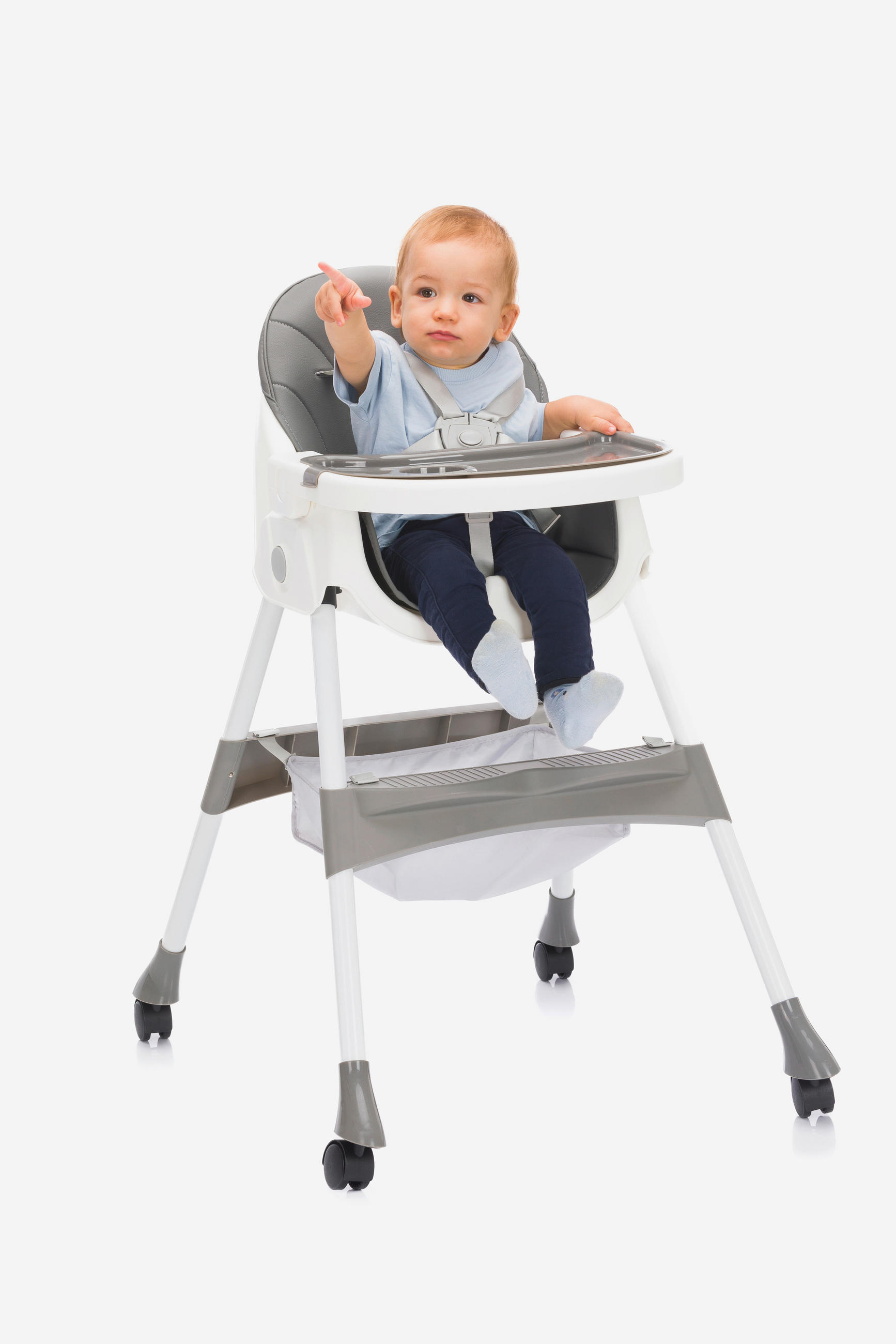 HOCHSTUHL Finn Grau, Weiß Grau  - Weiß/Grau, Basics, Textil/Metall (71/60/95cm) - Fillikid