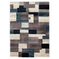 WEBTEPPICH 65/130 cm Astor Grid Grau, Petrol  - Petrol/Grau, KONVENTIONELL, Textil (65/130cm) - Novel