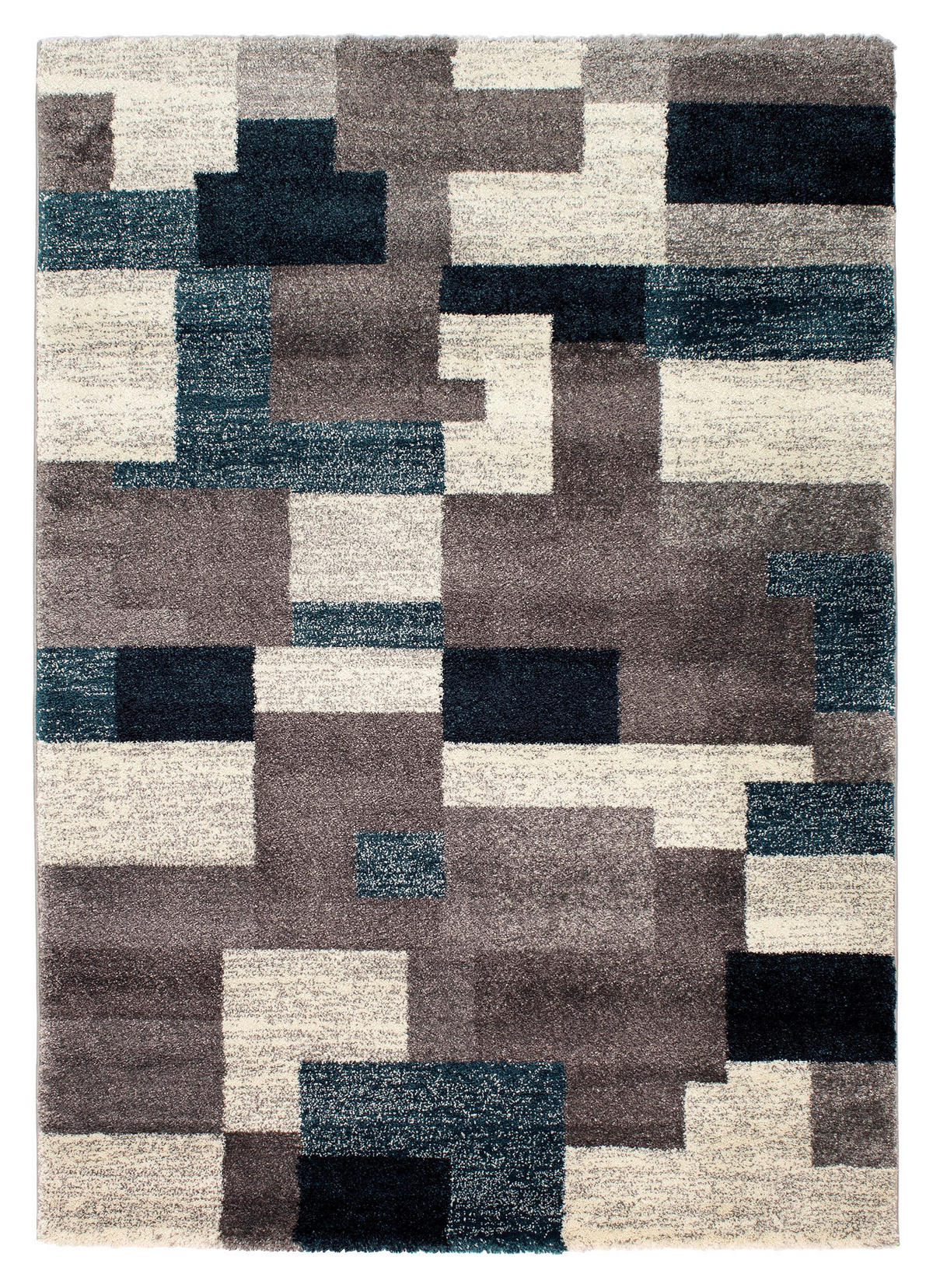 WEBTEPPICH 65/130 cm Astor Grid Grau, Petrol  - Petrol/Grau, KONVENTIONELL, Textil (65/130cm) - Novel