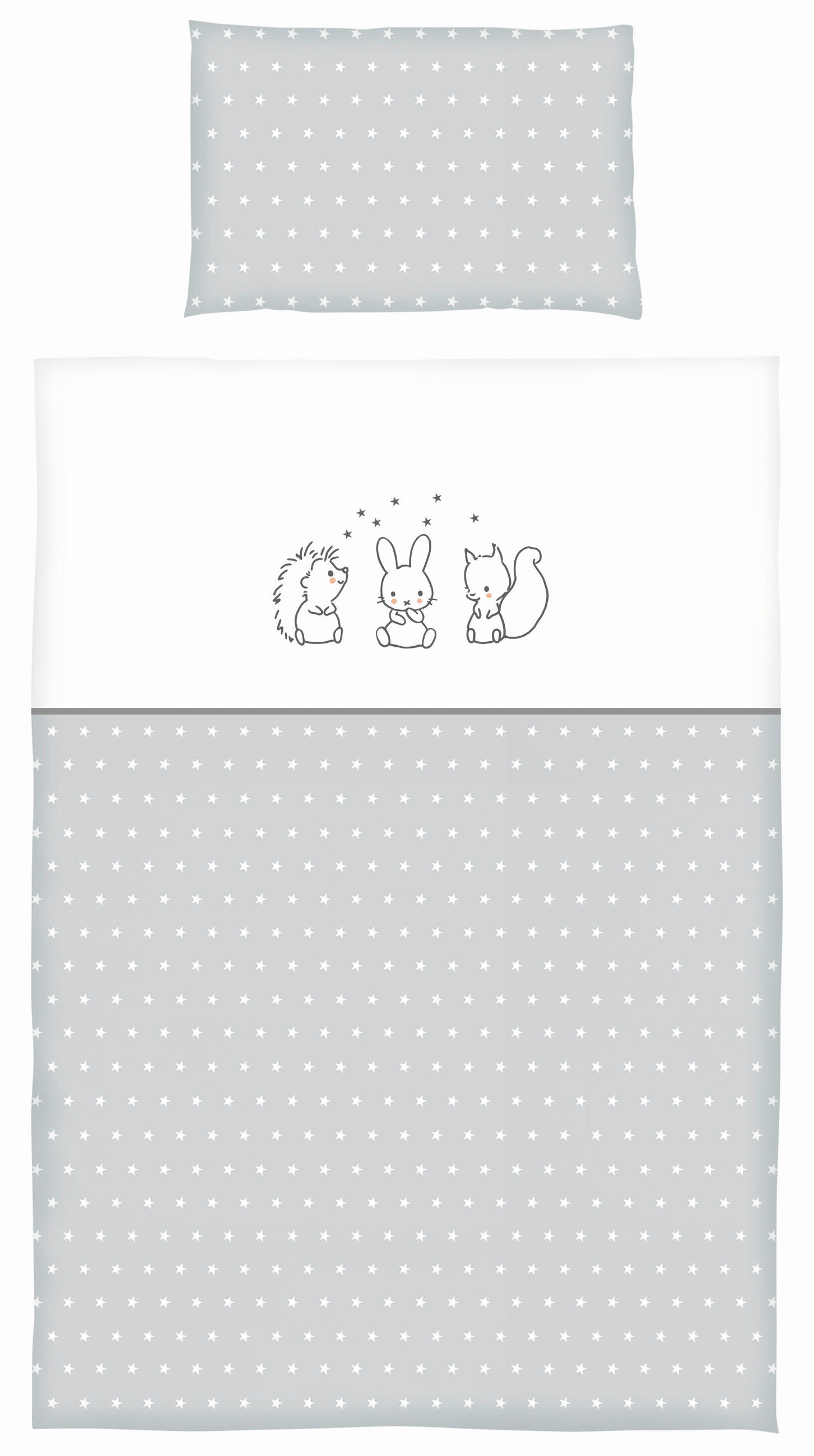 SET ZA DJEČJI KREVETIĆ  100/135 cm     - siva, Basics, tekstil (100/135cm) - Patinio