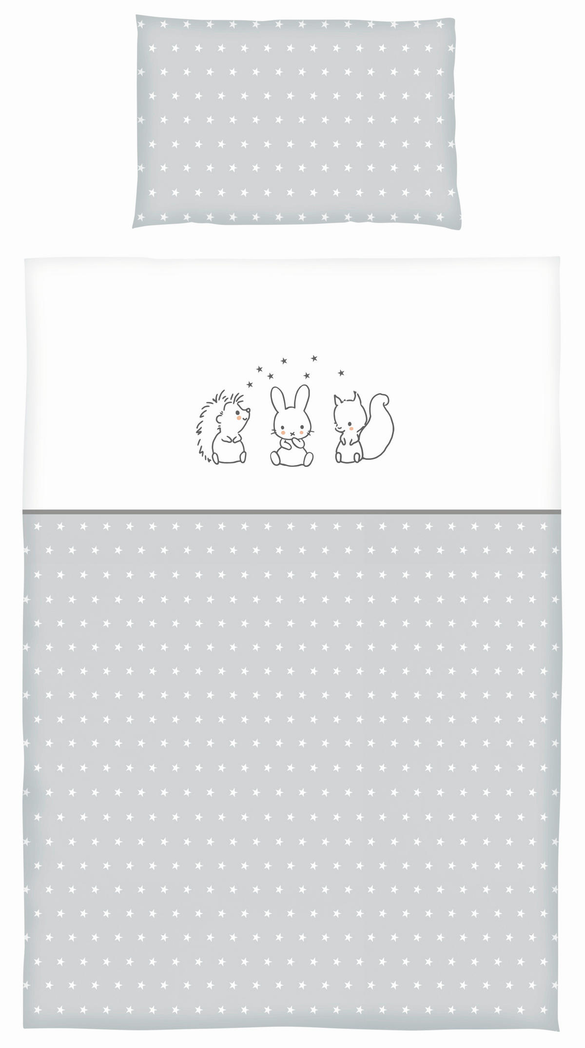 SET ZA DJEČJI KREVETIĆ  100/135 cm     - siva, Basics, tekstil (100/135cm) - Patinio