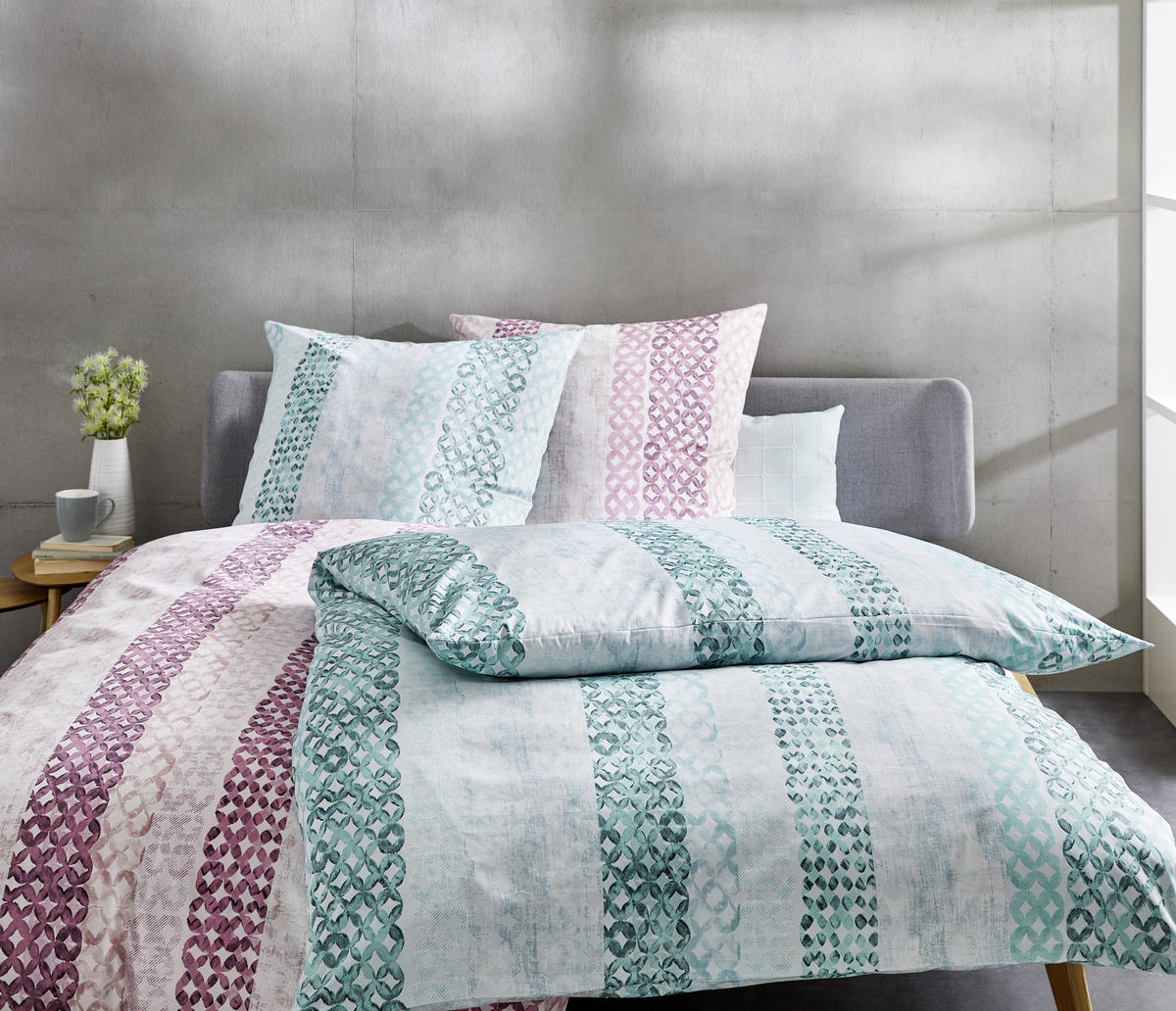 BETTWÄSCHE Satin 135/200 cm  - Beere/Rosa, Trend, Textil (135/200cm) - Bio:Vio