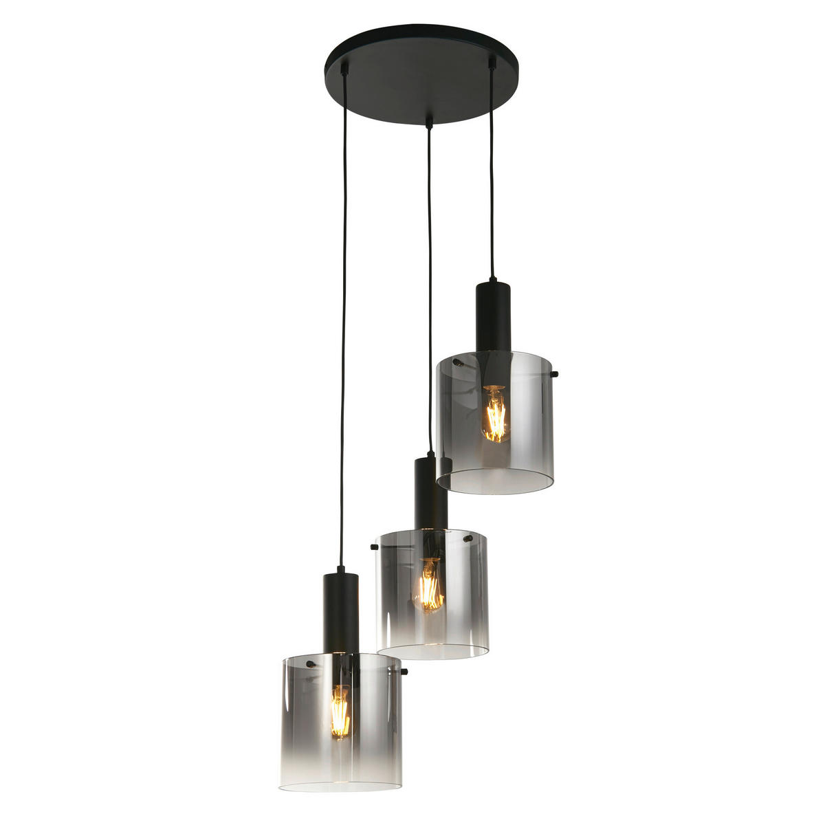 HÄNGLAMPA Sweden 42/35-150 cm  - svart, Modern, metall/glas (42/35-150cm)