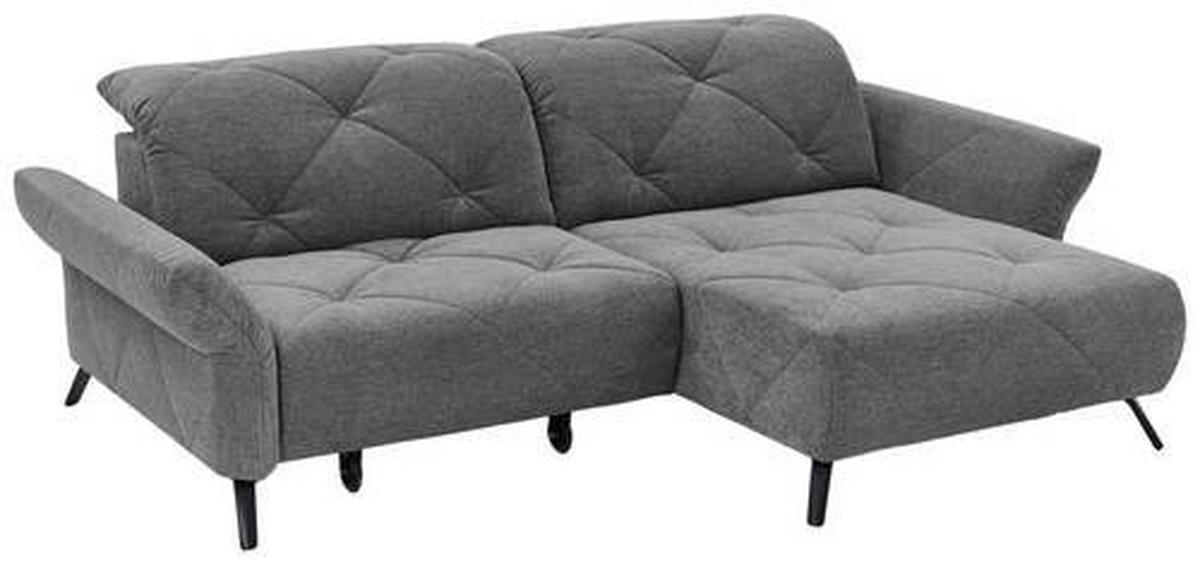 ECKSOFA in Webstoff Anthrazit  - Anthrazit/Schwarz, Design, Textil/Metall (244/173cm) - Moderano