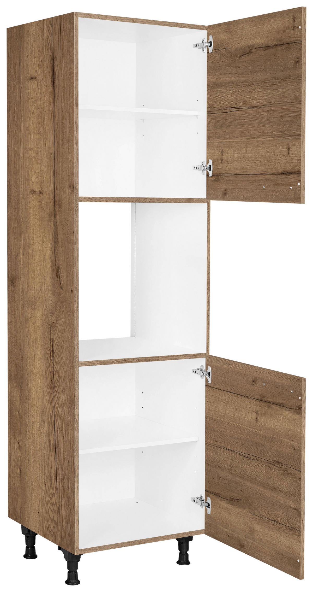 GERÄTEUMBAUSCHRANK 60/216,6/58 cm  in Eiche dunkel  - Eiche dunkel/Schwarz, MODERN, Holzwerkstoff/Metall (60/216,6/58cm) - Nobilia