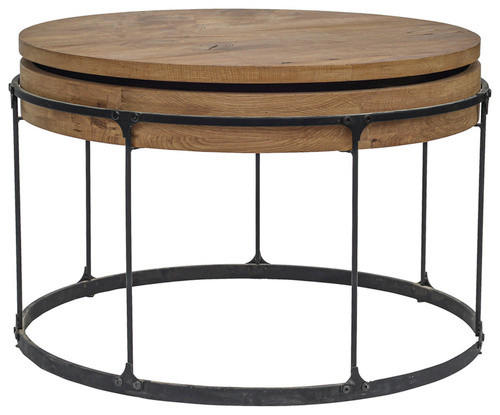 Couchtisch in Holz, Metall 73/73/48 cm