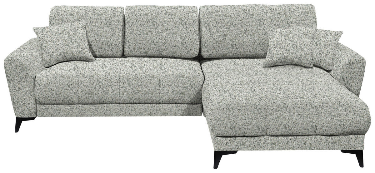 ECKSOFA in Webstoff Hellgrün  - Schwarz/Hellgrün, Modern, Kunststoff/Textil (281/189cm) - Carryhome