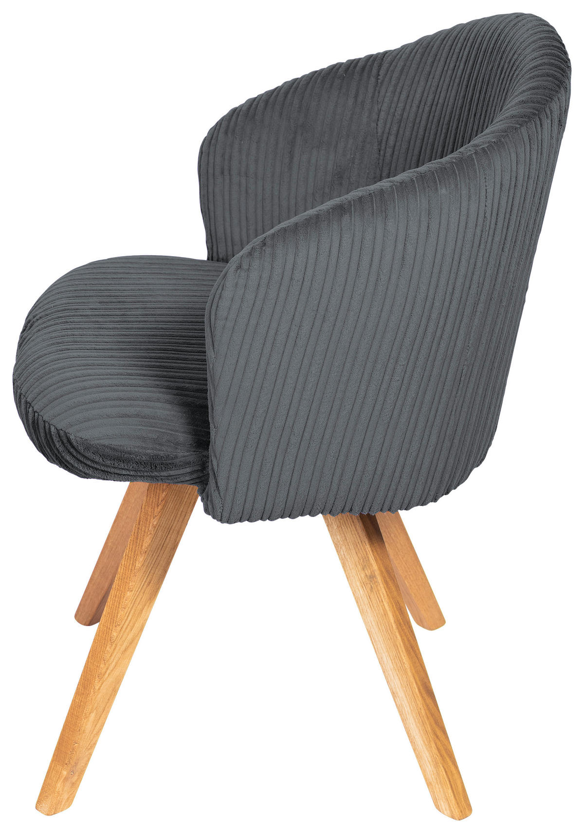 ARMLEHNSTUHL in Holz, Textil Dunkelgrau  - Dunkelgrau/Eichefarben, KONVENTIONELL, Holz/Textil (61/82/59cm) - Stylife